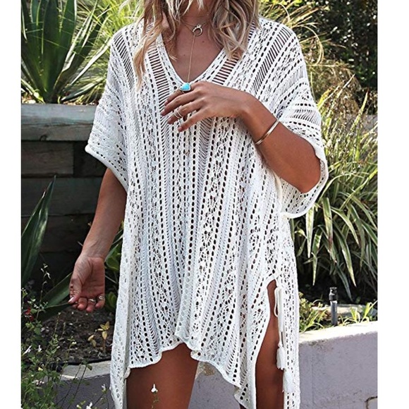 Off white crochet lace cover up - Picture 2 of 6